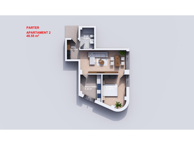 2 camere,  decomandat ,  49 mp , de vanzare apartament nou in zona Bucium,  (Profi Visan) 160083