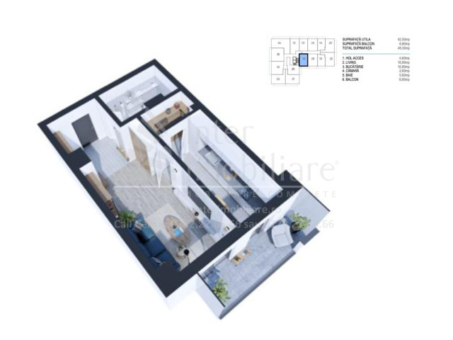 Apartament nou, o camera,  decomandat ,  44 mp , Nicolina, de vanzare,  (Rond Vechi-BRD) 153206