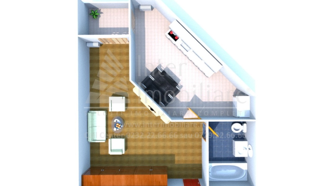 Oferta De vanzare apartament nou, 2 camere, decomandat, 49 mp , Podul de Fier,  C.A Roseti imagine 1