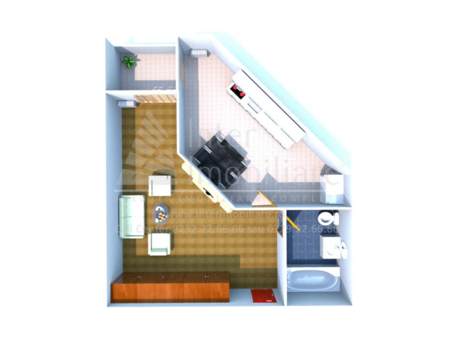 De vanzare apartament nou, 2 camere,  decomandat ,  49 mp , Podul de Fier,  (C.A Roseti) 154972