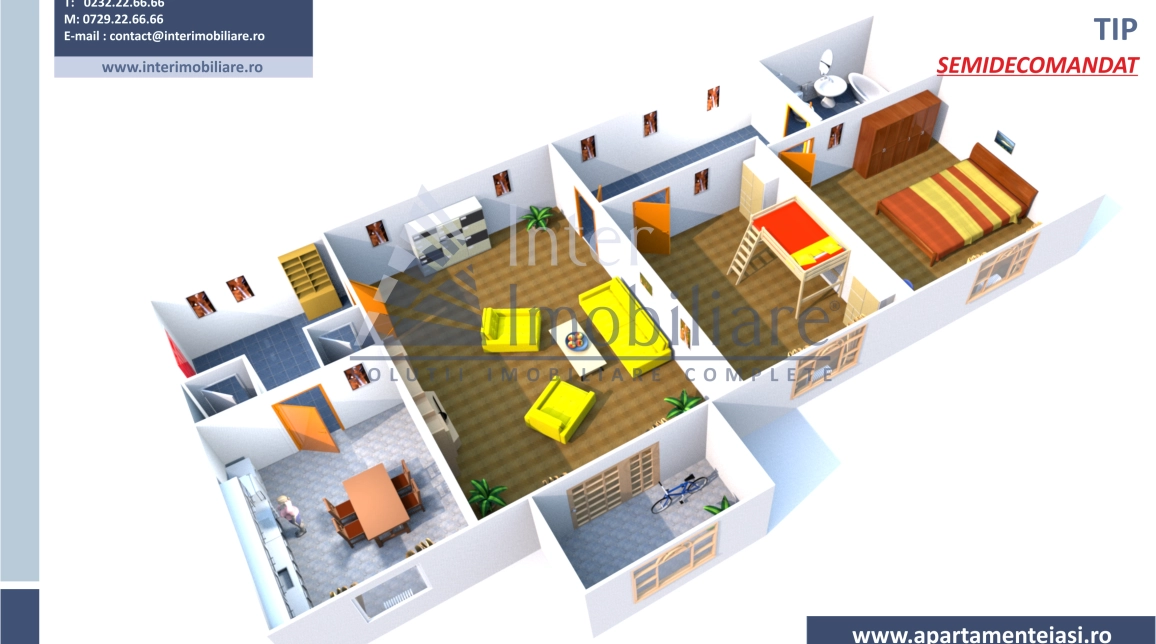 Oferta Apartament, 3 camere, semidecomandat, 54 mp , Alexandru cel Bun, de vanzare,  Zimbru imagine 1