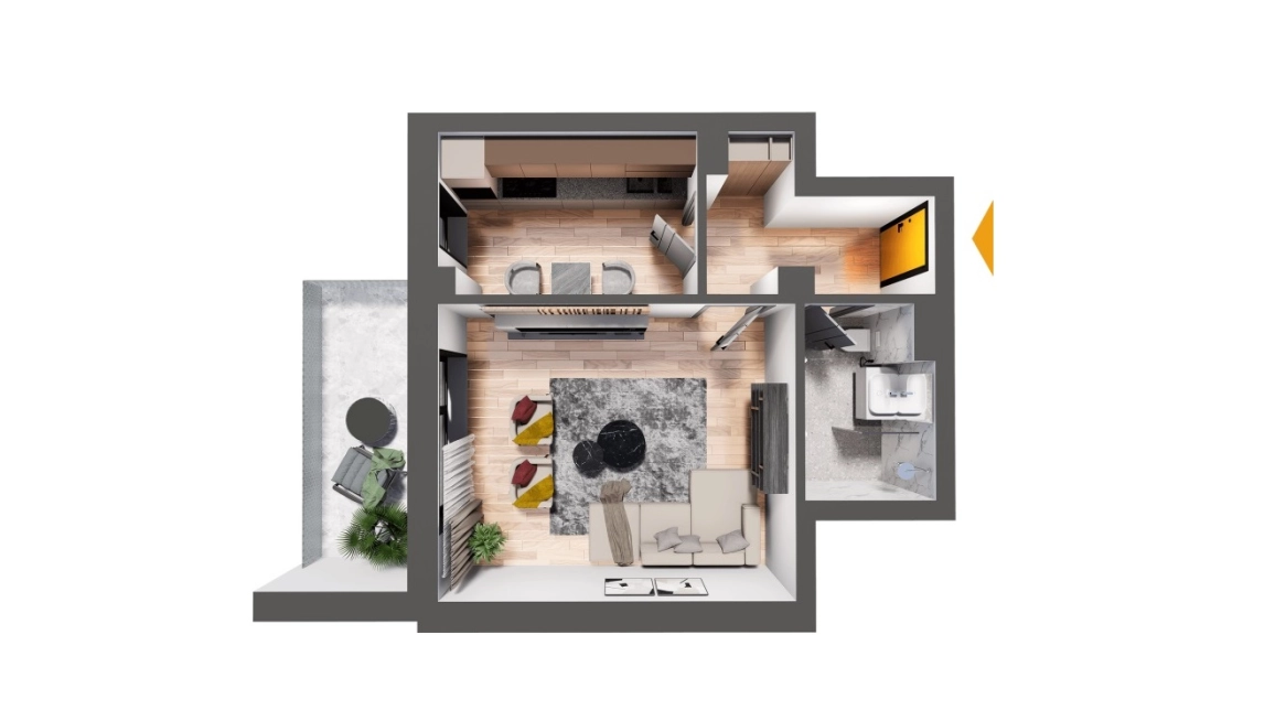 Oferta Apartament nou, o camera, decomandat, 46 mp , CUG, de vanzare,  Rond Vechi imagine 1