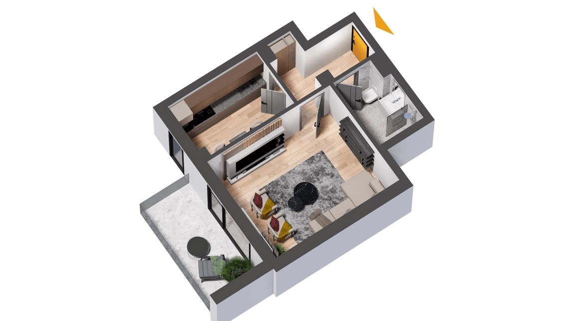 Oferta Apartament nou, o camera, decomandat, 46 mp , CUG, de vanzare,  Rond Vechi imagine 2
