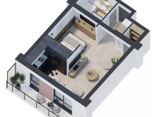 Apartament nou de vanzare, o camera,  semidecomandat ,  46 mp , Galata,  (Platoul Galata) 154730