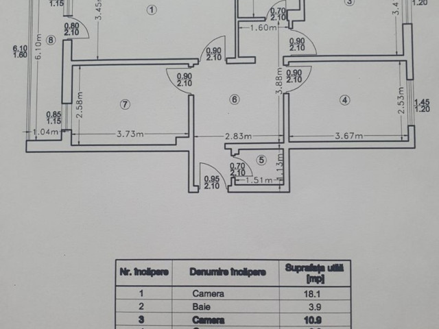 Apartament de vanzare, 3 camere,  decomandat ,  71 mp , Galata,  (Lidl) 162685