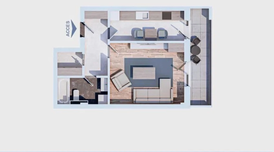 Oferta Pacurari apartament nou 49 mp , o camera, decomandat, de vanzare,  Alpha Bank imagine 1