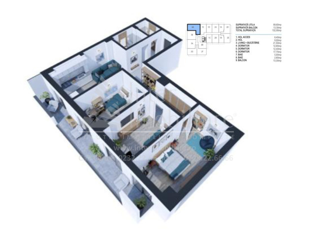 4 camere,  decomandat ,  103 mp , de vanzare apartament nou in zona Nicolina,  (Rond Vechi-BRD) 153213