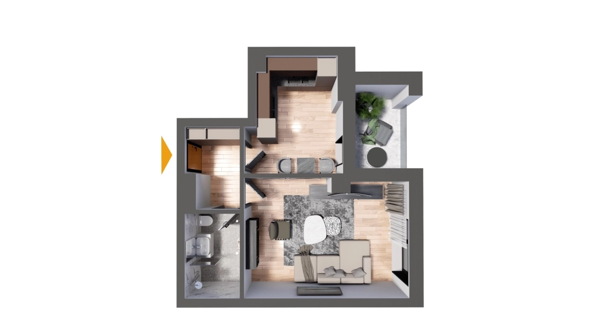 Oferta De vanzare apartament nou, o camera, decomandat, 42 mp , CUG,  Selgros imagine 3