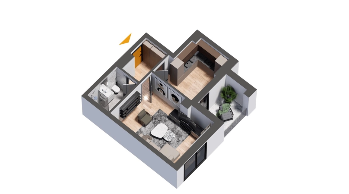 Oferta De vanzare apartament nou, o camera, decomandat, 42 mp , CUG,  Selgros imagine 4